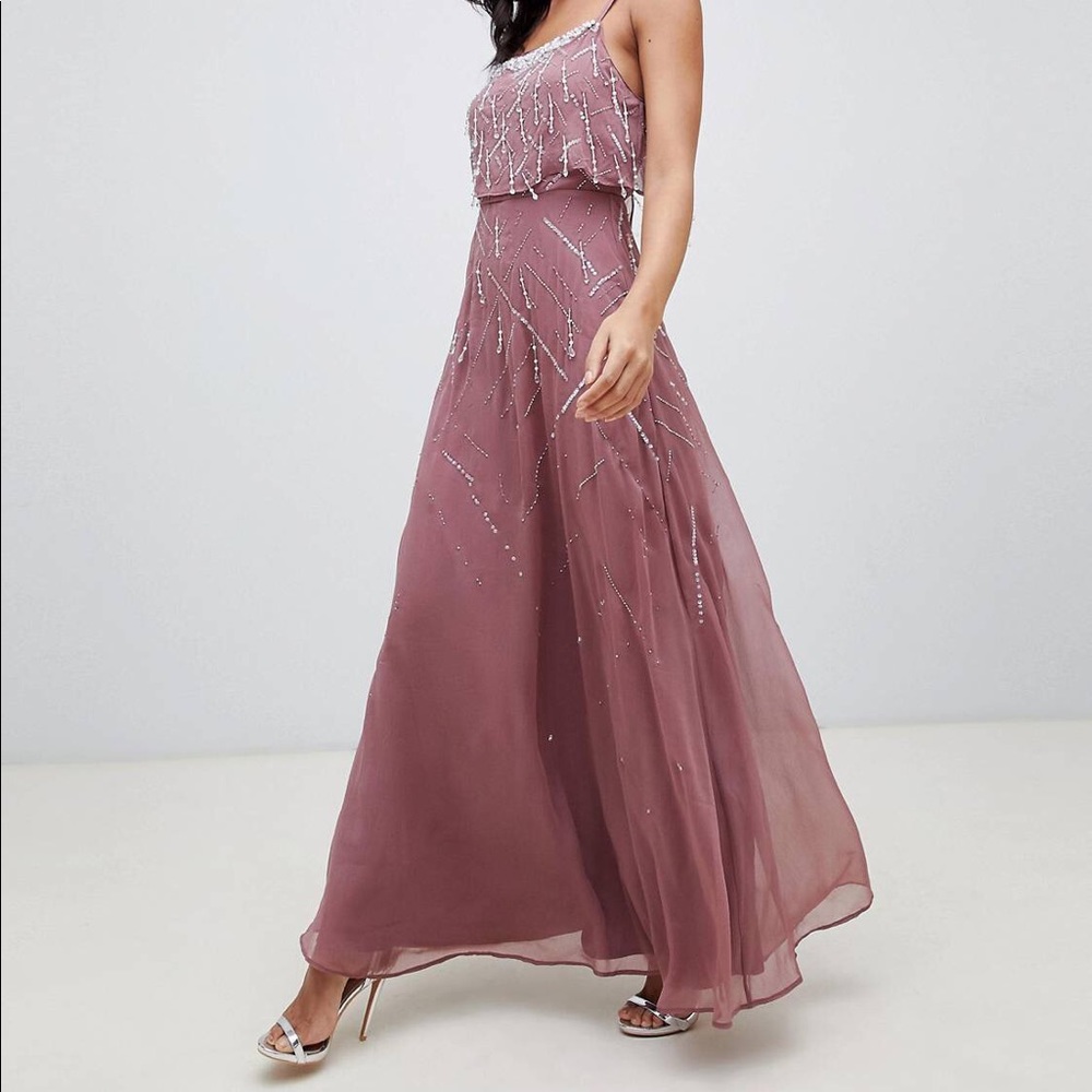 ASOS DESIGN cami maxi dress with pearl and beads